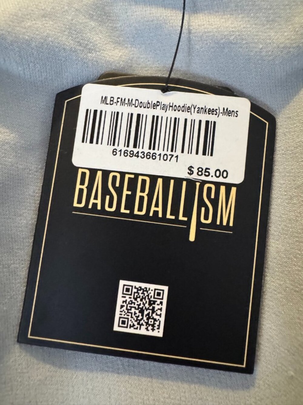 Baseballism Yankees Double Play Hoodie Mens M Navy Light Blue NWT